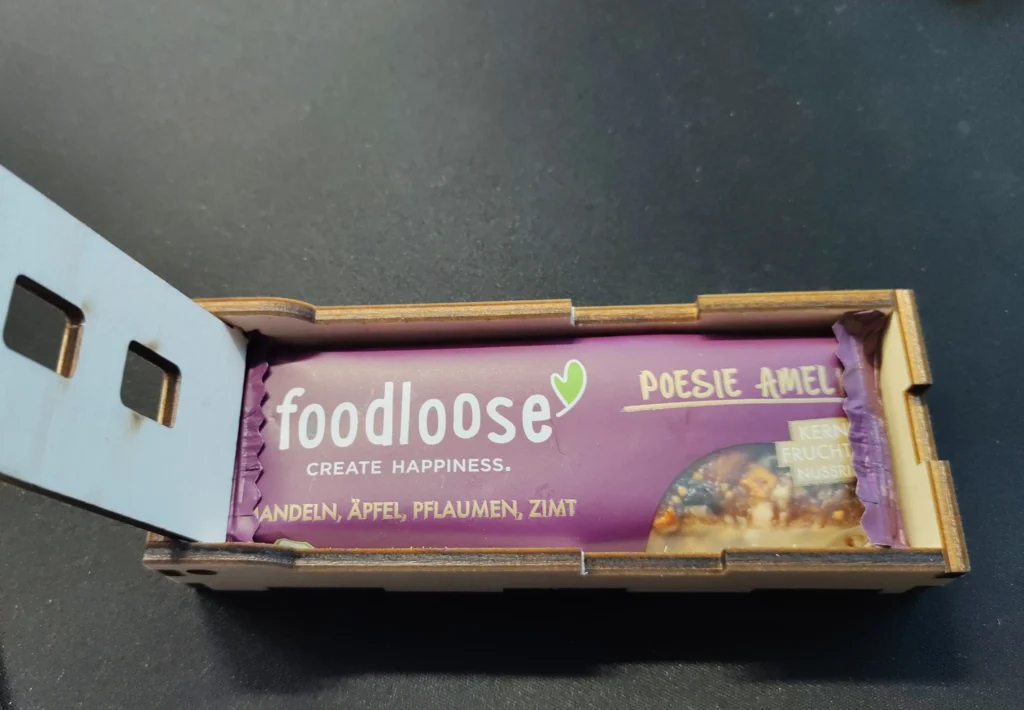 Spruchbox (offen) Sonderanfertigung veganer Riegel