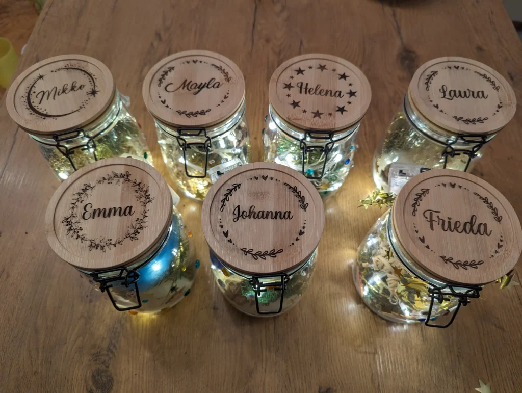Dekogläser mit bedruckten Deckel